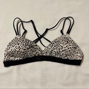 Animal print black and white bralette